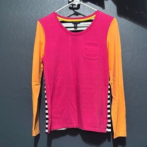 Tommy Hilfiger Pink and Orange Long Sleeve Tee